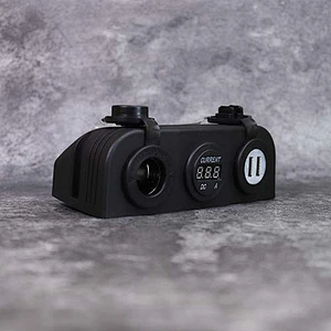 DAMAVO USB A カーチャージャー 12ボルト アクセサリーコンセント マリン充電ポート + 電源ソケット + 電流計