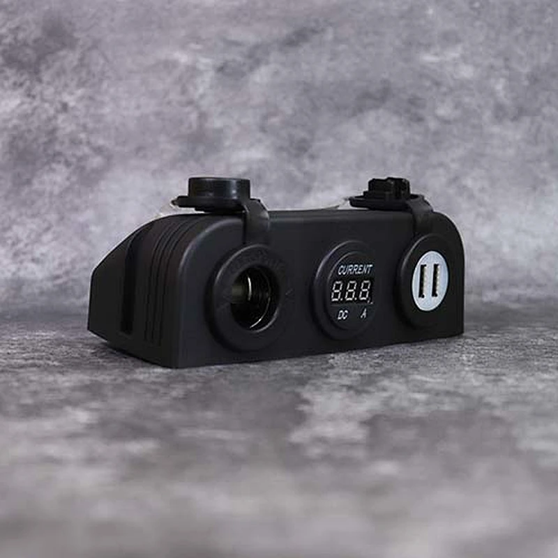 DAMAVO USB A カーチャージャー 12ボルト アクセサリーコンセント マリン充電ポート + 電源ソケット + 電流計