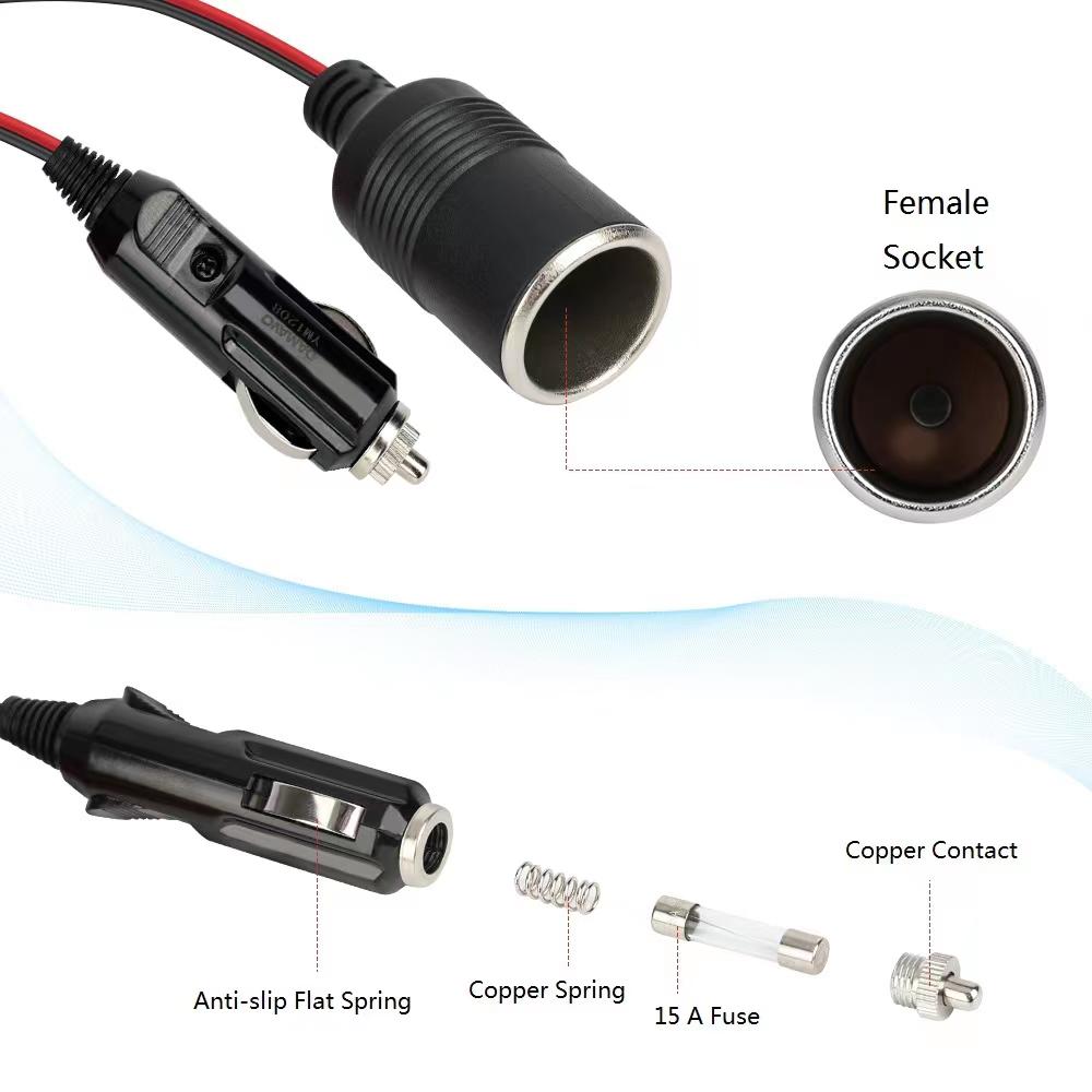 cigarette plug positive negative Heavy Duty 12V/24V Car Cigarette Lighter Socket Plug