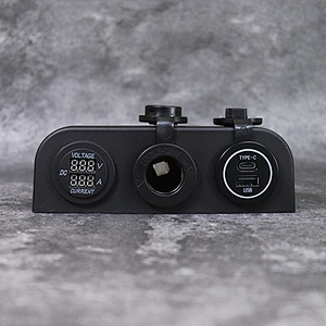 DC Amperemeter Digital Amperemeter Voltmeter USB Typ C Steckdose Zigarettenanzünder