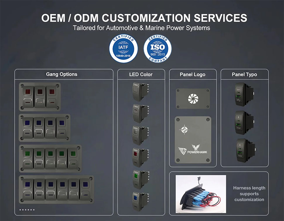 DAMAVO custom switch panel,automotive switch panel,waterproof switch panel Manufacturer
