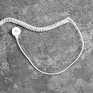 DAMAVO Cabo de extensão espiral enrolado enrolado branco de segurança