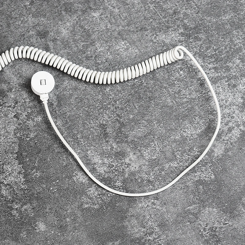 DAMAVO Cabo de extensão espiral enrolado enrolado branco de segurança
