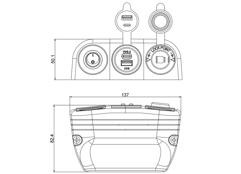 tomada usb de montagem embutida, montagem embutida usb de carro, adaptador usb de tomada de carro for sales-DAMAVO