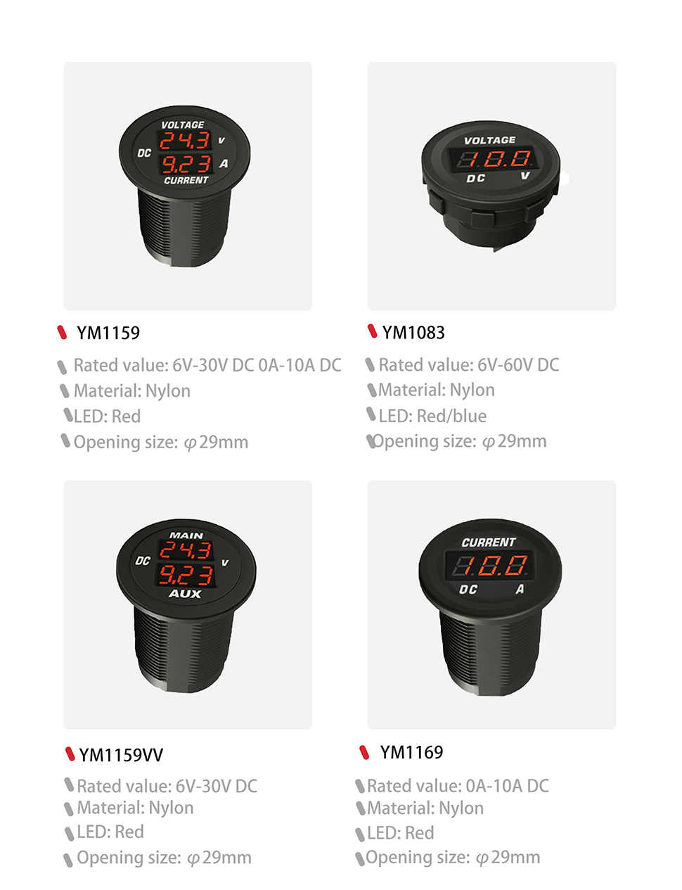 DAMAVO voltmeter and ammeter,DC voltage and current meter,DC voltage current meter OEM