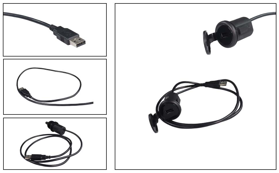 כבל מאריך שקע יחיד, הארכת USB לסטריאו לרכב, כבל מאריך USB עם תושבת מקף factory