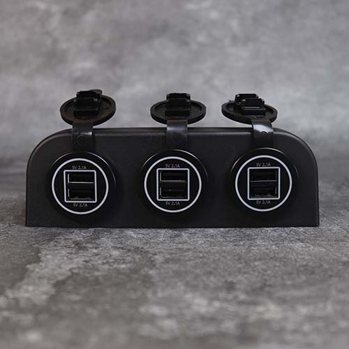 شاحن سيارة DAMAVO 3 way USB مزدوج 5V 2.1A 6 مقبس