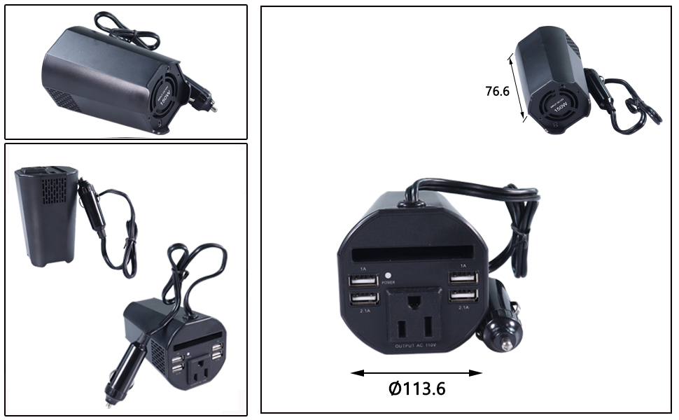 12 volt power outlet,car charger adapter to plug,12 volt rv inverter-DAMAVO