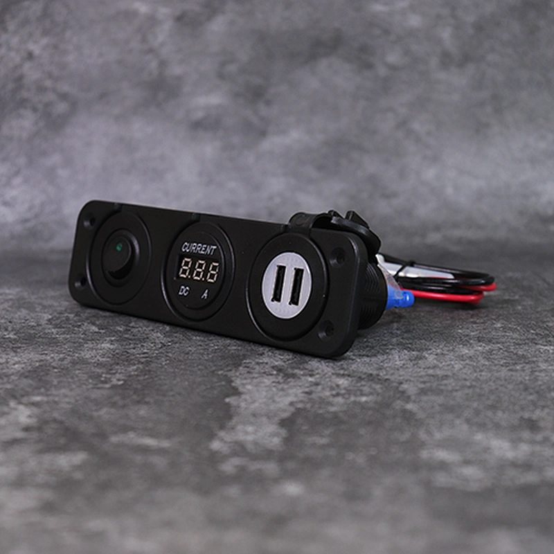 DAMAVO RV لوحة تبديل شاحن سيارة USB 12 فولت مع شاشة عرض الجهد