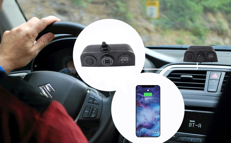cigarette lighter switch adapter，car USB plug, USB plug for car manufacturer