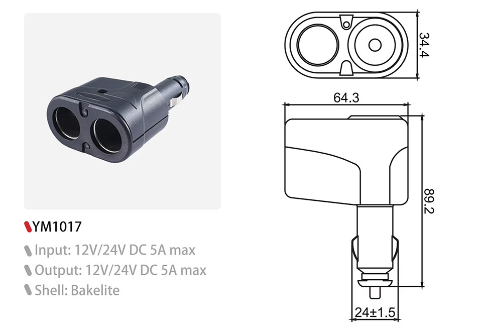 DAMAVO 12v lighter socket,cigarette lighter socket,12 volt cigarette OEM