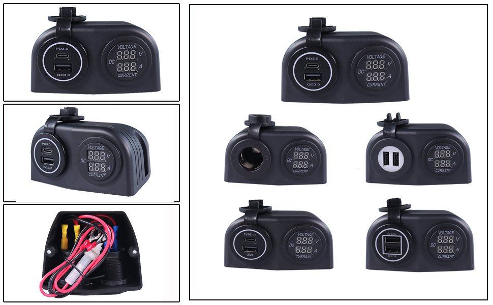 DAMAVO car charger to power outlet ,flush mount usb port car,Panel mount USB socket