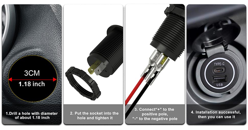 カーチャージャー USB C, デュアル USB カーチャージャー, 12V USB C