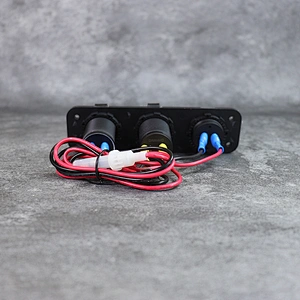 DAMAVO Car charger with type C port voltmeters and switches panel mount