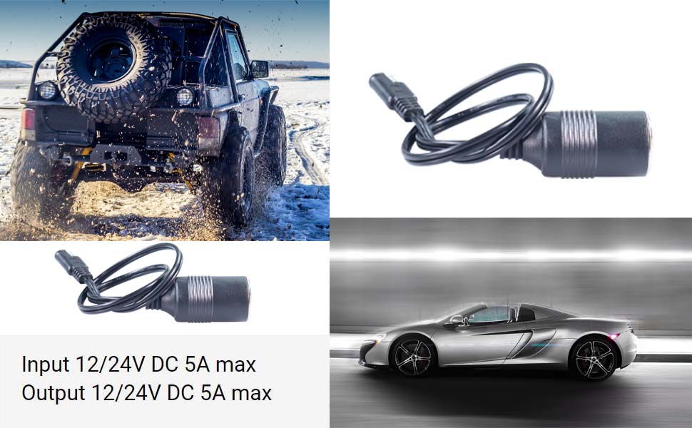DAMAVO sae to 12v socket, 12v female cigarette lighter socket, 12v cigarette lighter socket extension