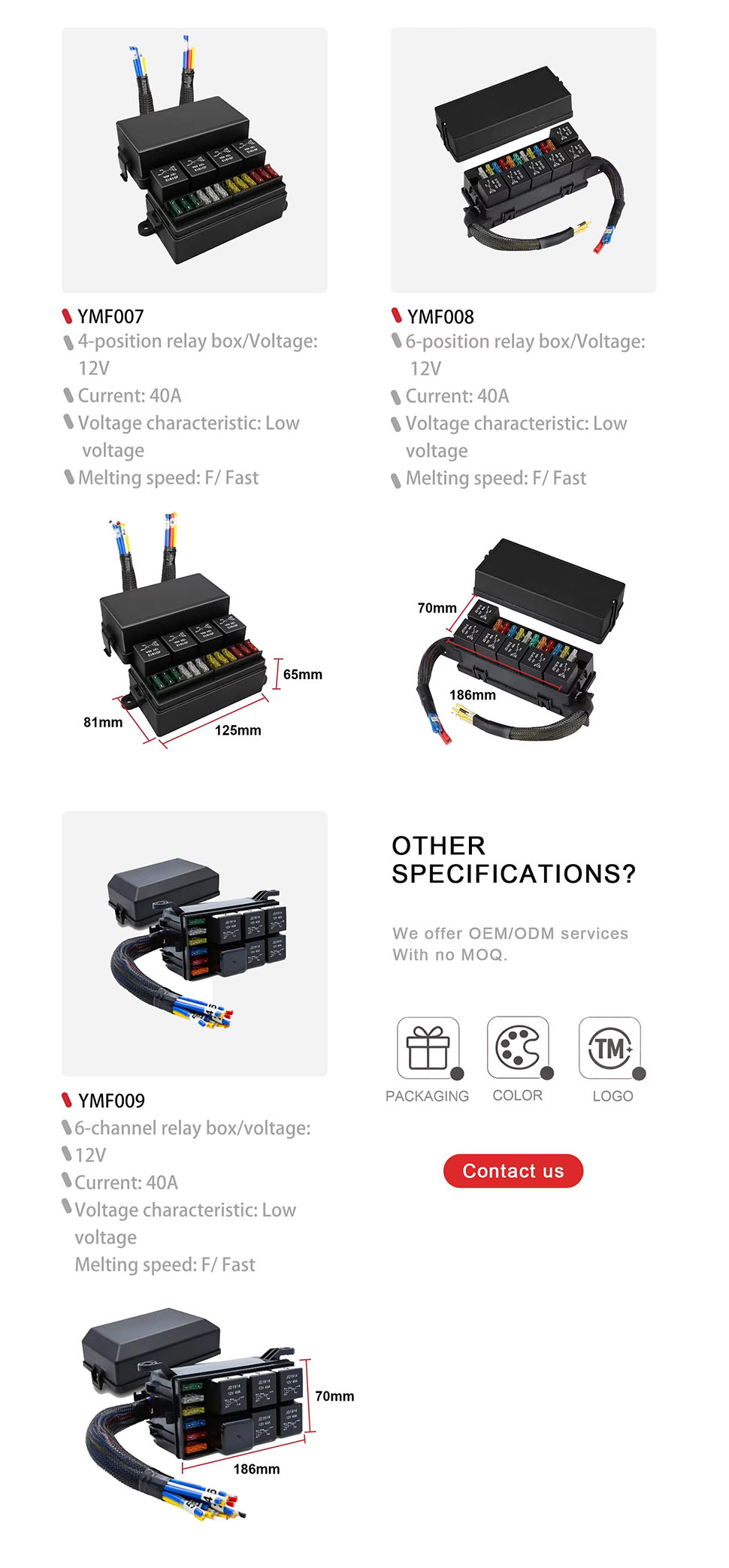 DAMAVO fuse relay box,fuse and relay panel,marine fuse and relay box ODM