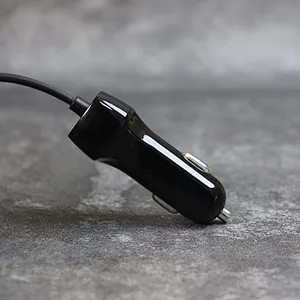 DAMAVO 12V/5V USB car charger with DC RJ 12 coiled cable assembly