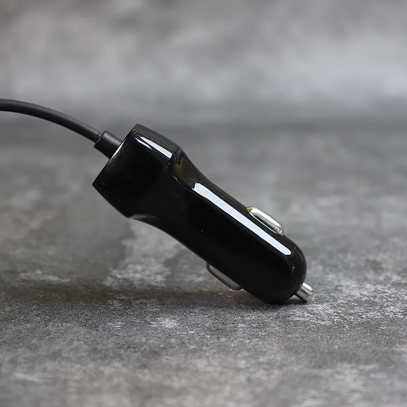 DAMAVO 12V/5V USB car charger with DC RJ 12 coiled cable assembly