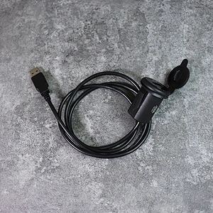 DAMAVO Single socket extension lead car stereo USB cable dash mount
