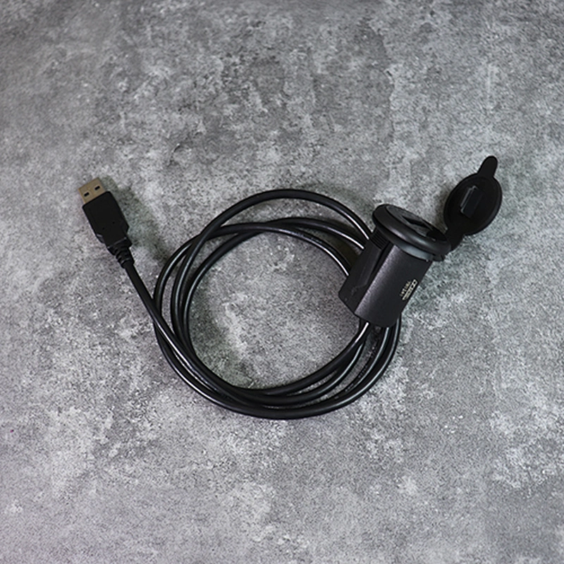 DAMAVO Single socket extension lead car stereo USB cable dash mount