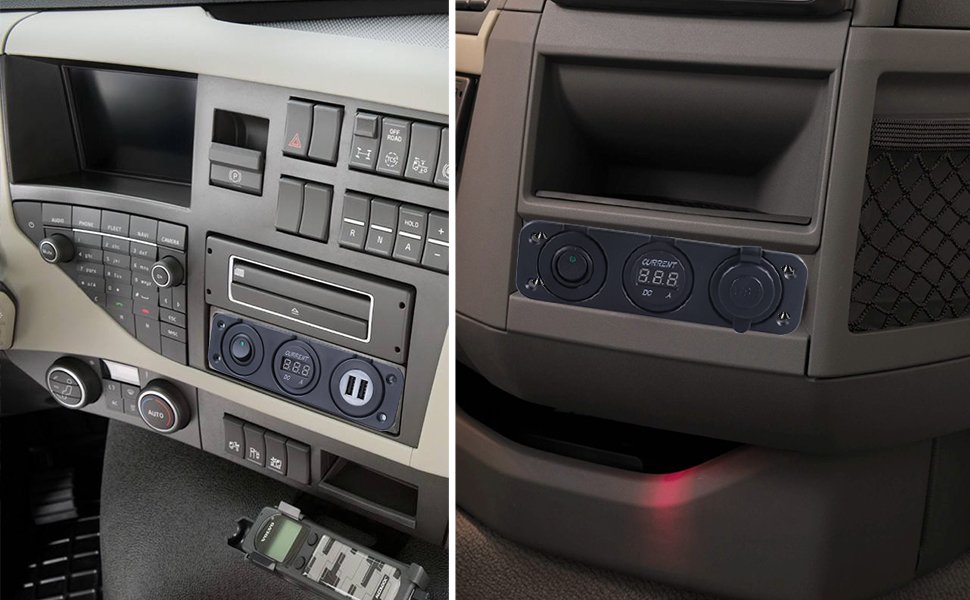 لوحة تبديل RV ، شاحن USB مع شاشة الجهد ، أفضل شاحن سيارة USB 12V factory