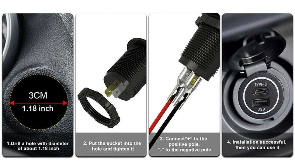 car charger usb c,dual usb car charger,12v usb c outlet simultaneously DOR SALE