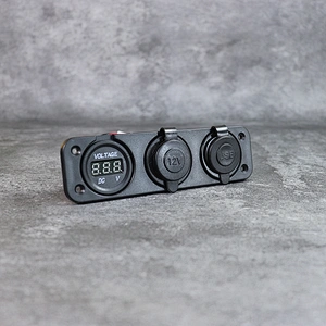 DAMAVO Car charger with type C port voltmeters and switches panel mount
