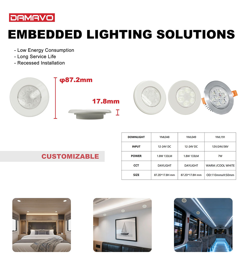 DAMAVO led camper lights,city bus lights,rv dome light ODM