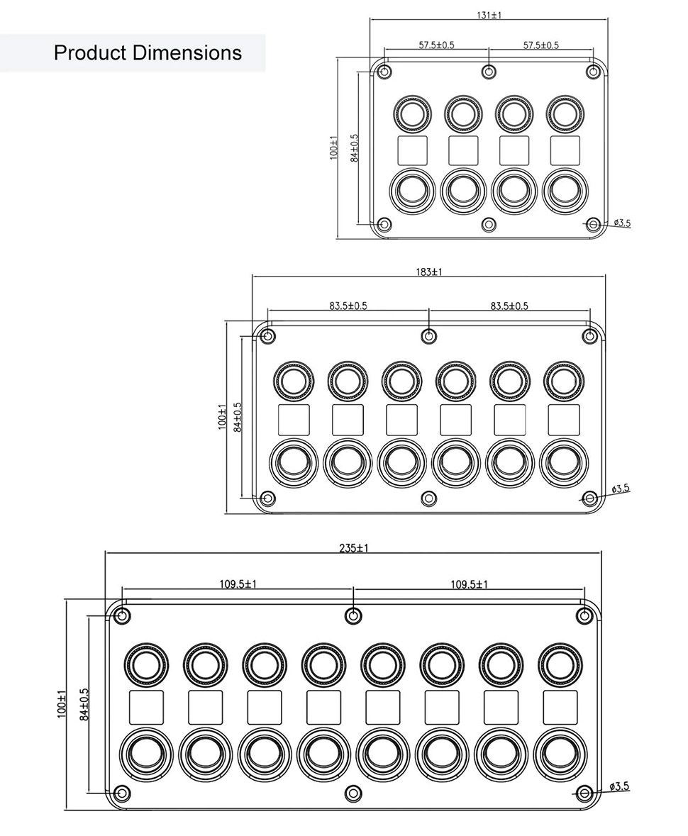 DAMAVO custom boat switch panel,marine switch panel with fuses,boat switch panel OEM