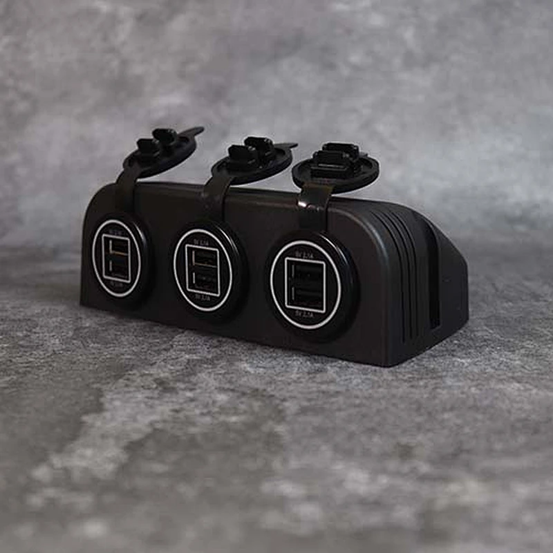شاحن سيارة DAMAVO 3 way USB مزدوج 5V 2.1A 6 مقبس