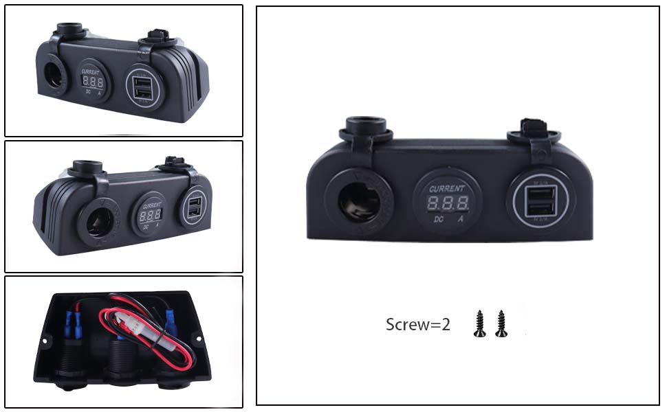 12-V-Buchse für Autoladegerät, 12-V-USB-Steckdose für Wohnmobile, Multi-Autoladeanschluss, DAMAVO
