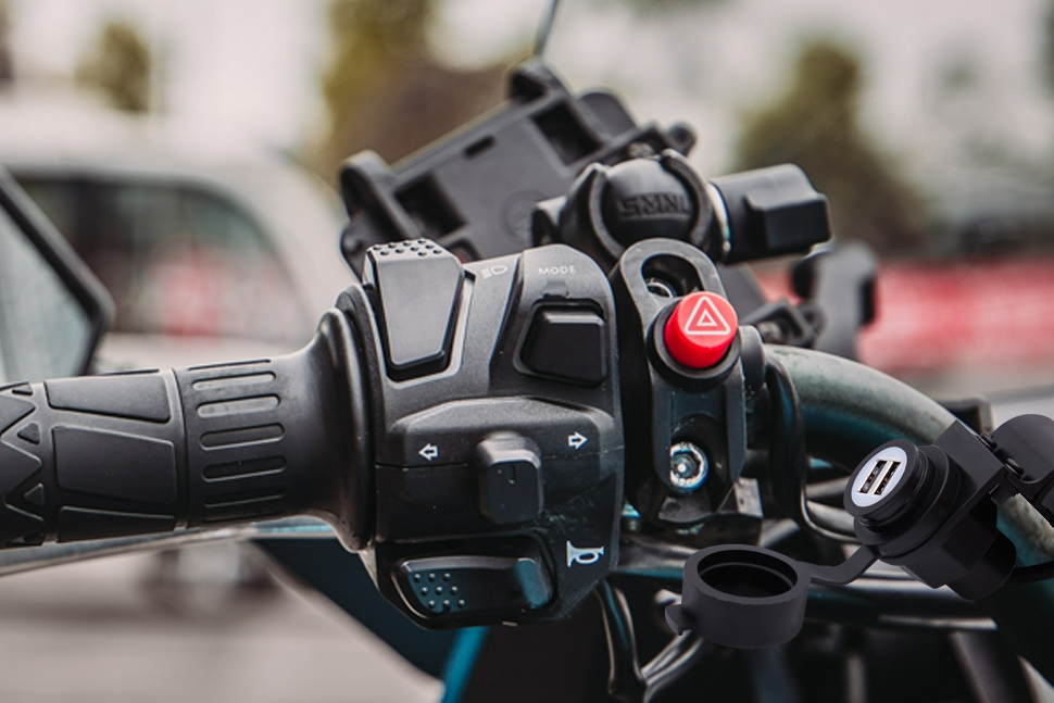 motorcycle USB port,USB charging port for motorcycle,motorcycle dual USB charger