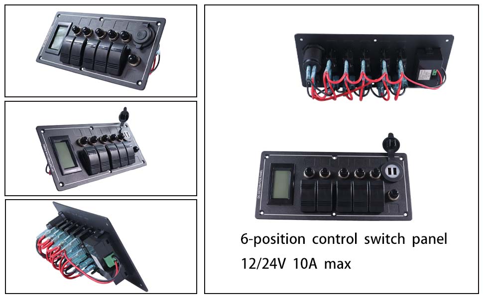 12v rocker switch , 5 switch panel, marine panel board manufacturer