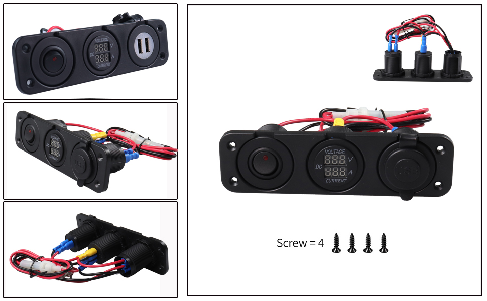 12V USB コンセント マリン、12V デュアル USB 充電器ソケット、12V ロッカー スイッチ パネル manufacturer