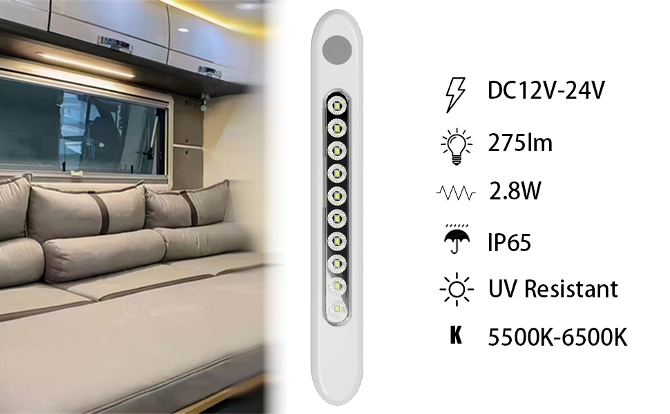 12V LED bar,12V DC LED lights,RV light switch DAMAVO
