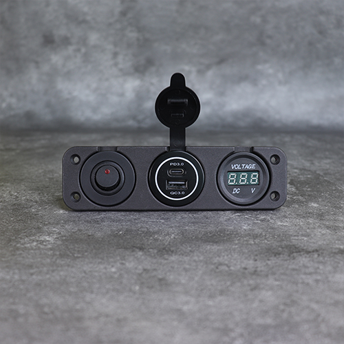 DAMAVO USB C PD Voltmeter 12 volt cigarette Lighter Adapter with Switch