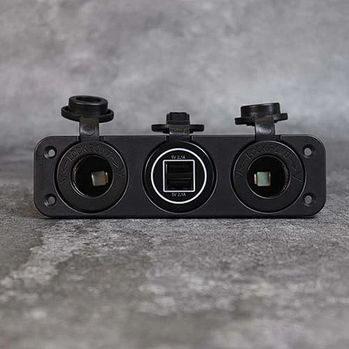 DAMAVO เต้ารับ Marine RV 3 ทาง 2 เต้ารับสำหรับงานหนัก + ที่ชาร์จ USB คู่