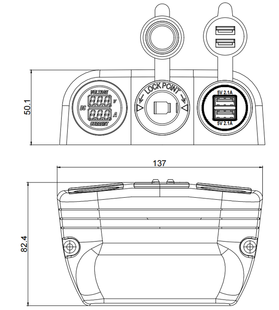 Unterputz-USB-Anschluss, Autoladeverstärker, 12-V-Mehrfachsteckdose factory