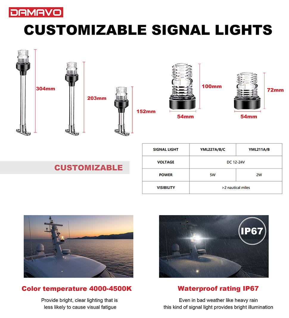 DAMAVO boat masthead light,marine lights,exterior boat lights odm