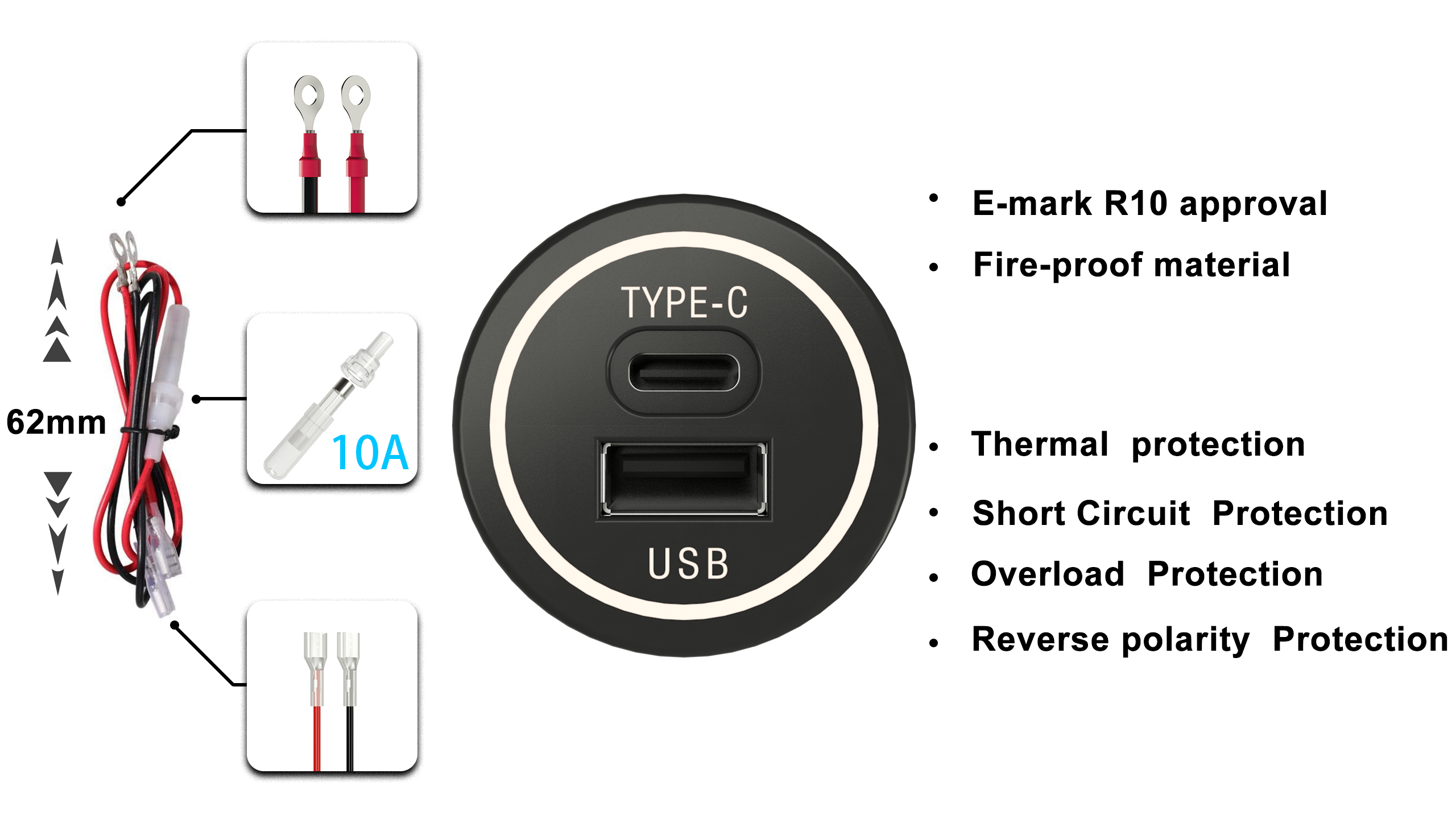 CE dual port USB car charger,dual USB car charger adapter, USB C port car charger 