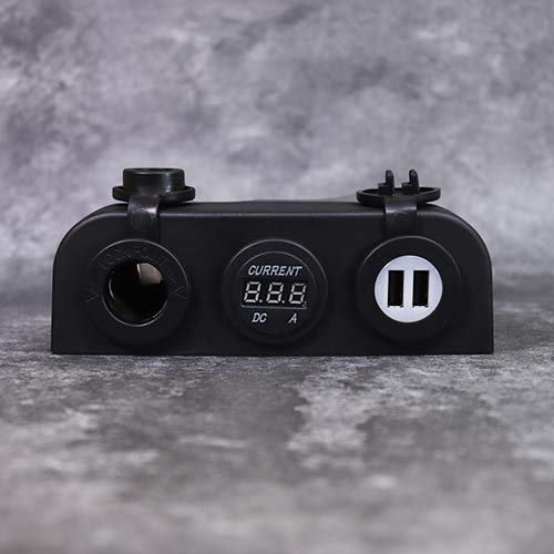 DAMAVO USB A カーチャージャー 12ボルト アクセサリーコンセント マリン充電ポート + 電源ソケット + 電流計