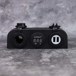 DAMAVO USB A מטען לרכב שקע אביזר 12 וולט יציאת טעינה ימית + שקע חשמל + מד זרם