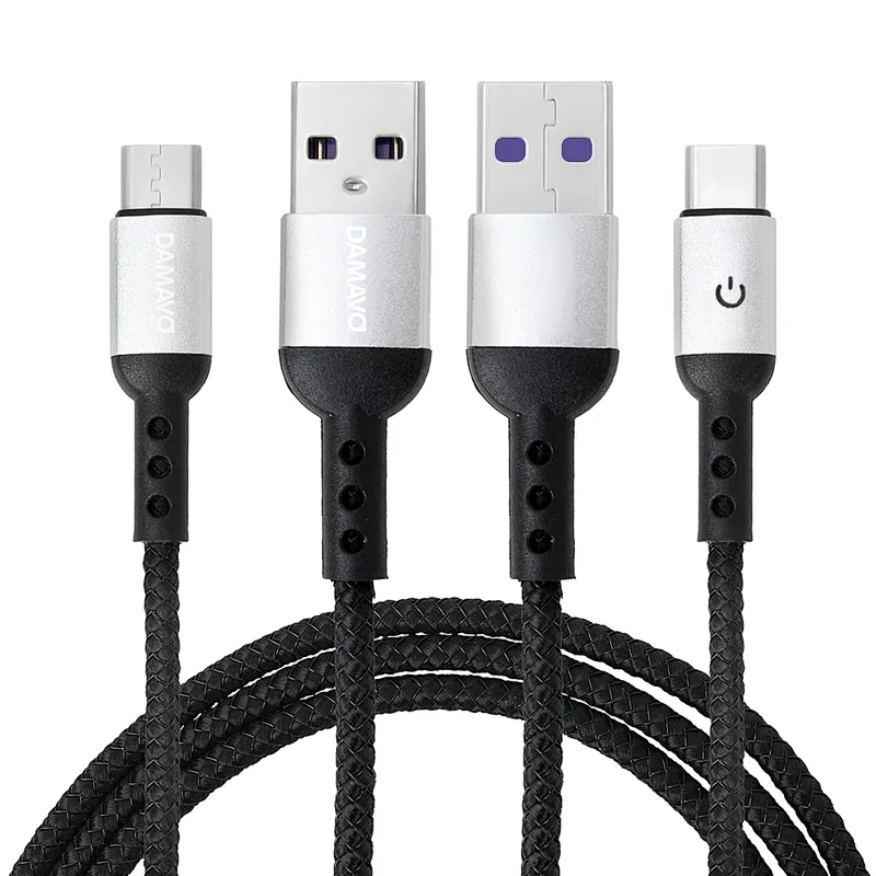 DAMAVO Fast charging micro USB cable types of charging braid cords