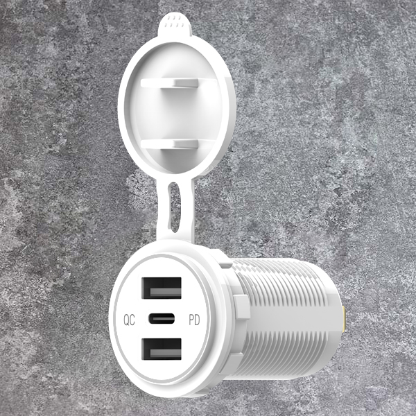 อะแดปเตอร์ DAMAVO USB C สำหรับที่จุดบุหรี่ในรถยนต์ไปยังเต้าเสียบ 45w ที่ชาร์จแบตในรถ