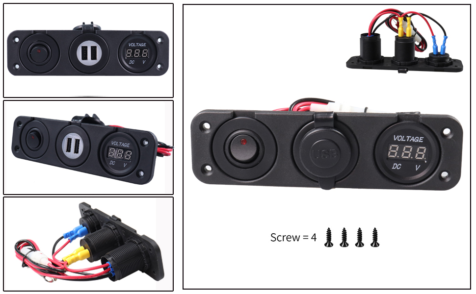 automotive USB outlet, 24V voltmeter, rocker switch voltmeter for sales