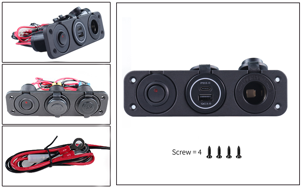 Cargador rápido de 30W, medidores de voltaje, cargador de coche de 30W丨DAMAVO