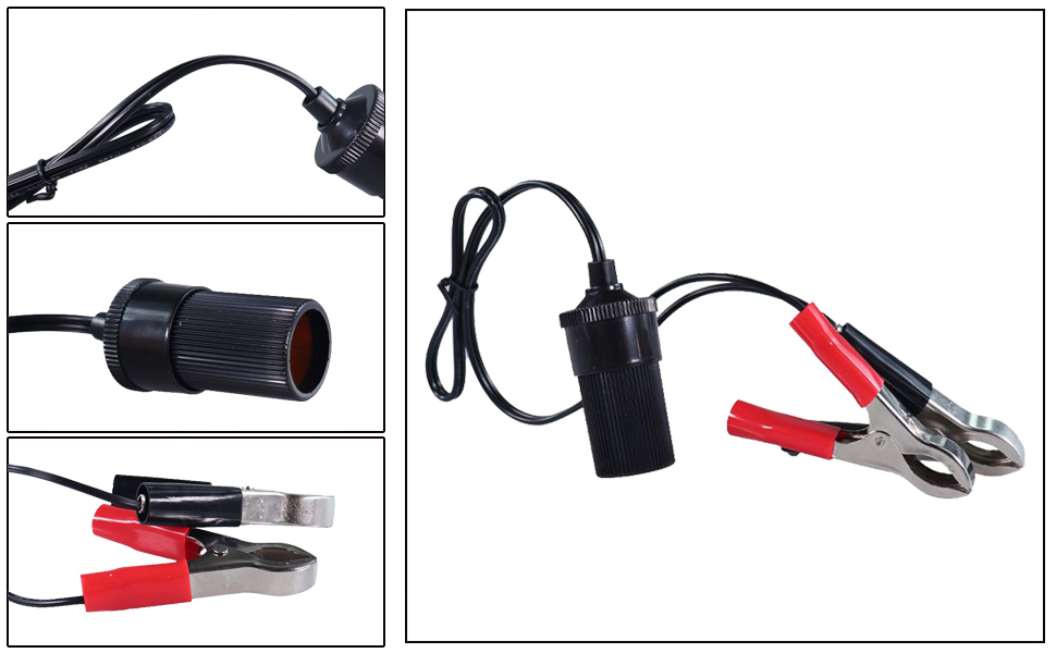DAMAVO electrical outlet for car,battery cable clips,cigarette lighter power plug