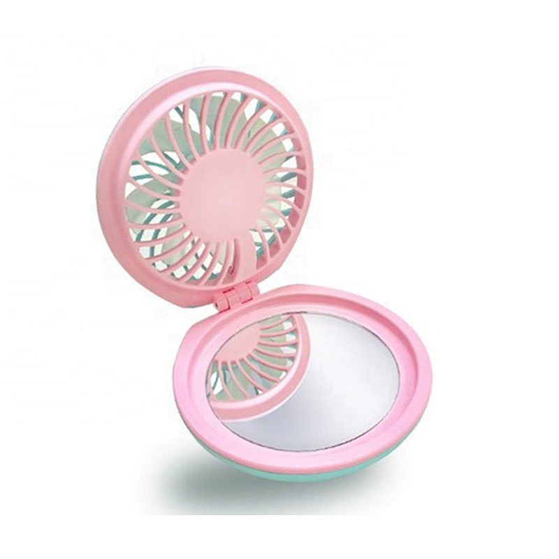 LED night light makeup mirror handheld rechargeable USB mini rechargeable hand fan