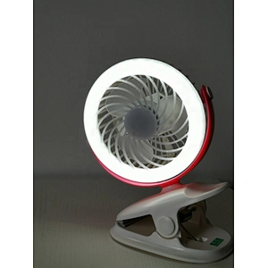 360 degree oscillating 4 inch mini rechargeable ac dc charge li-ion battery table solar led fan with clip led night light