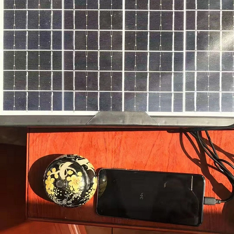 12W solar panels Home solar panels Come with DC cable and clip cable can Charge Mobile Power Bank and any other USB device